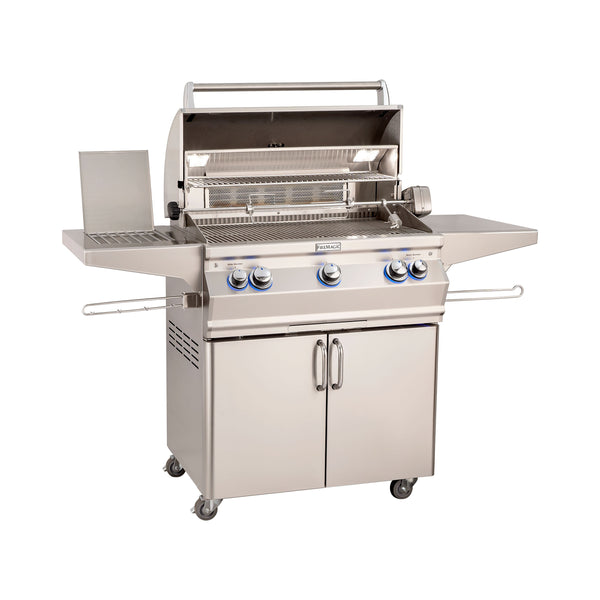 Fire Magic Grills Aurora A660s Portable Grill With Analog Thermometer, Rotisserie Kit & Flush Mounted Single Side Burner