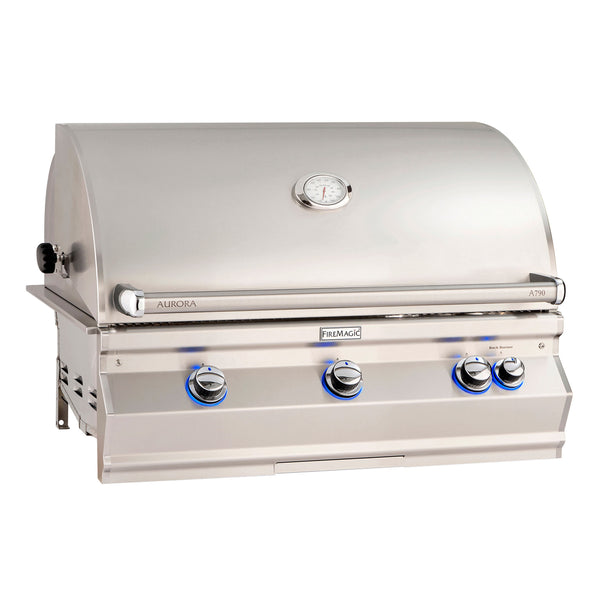Fire Magic Grills Aurora A790i Built-In Grill With Analog Thermometer, Back Burner & Rotisserie Kit