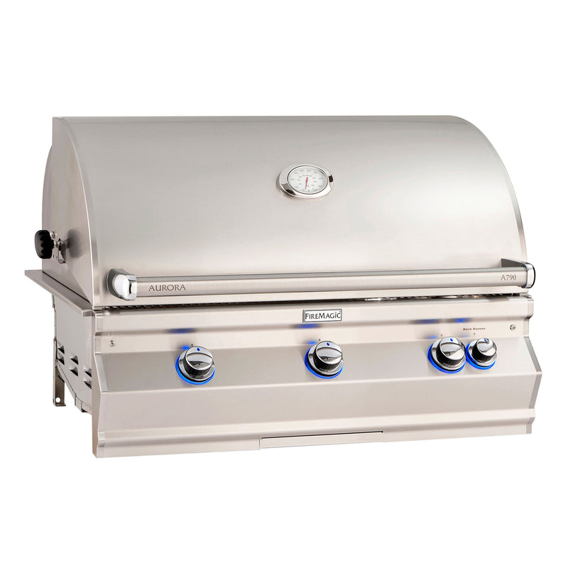 Fire Magic Grills Aurora A790i Built-In Grill With Analog Thermometer, Back Burner & Rotisserie Kit