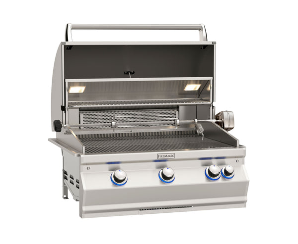 Fire Magic Grills Aurora A660i Built-In Grill With Analog Thermometer, Back Burner & Rotisserie Kit